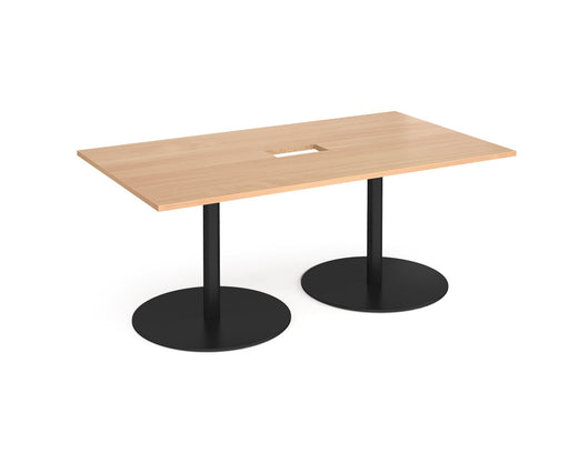 Eternal - Rectangular Boardroom Table 1800mm x 1000mm with Central Cutout 272mm x 132mm.