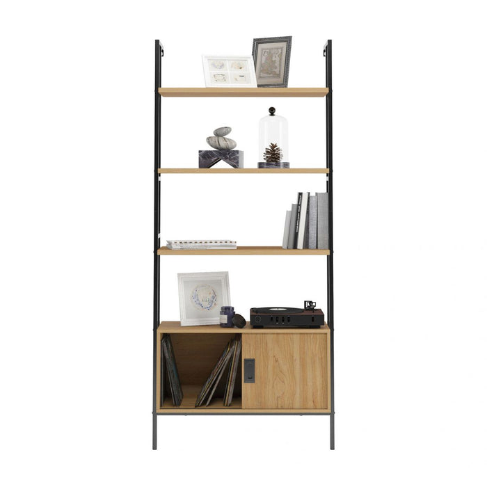Hythe - Wall Mounted 4 Shelf Bookcase with Door