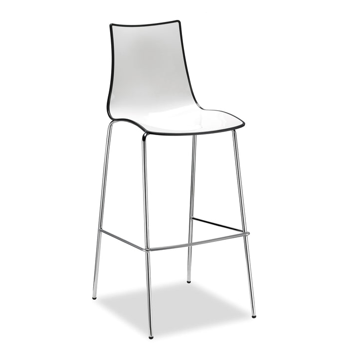 Gecko shell dining stool with chrome legs