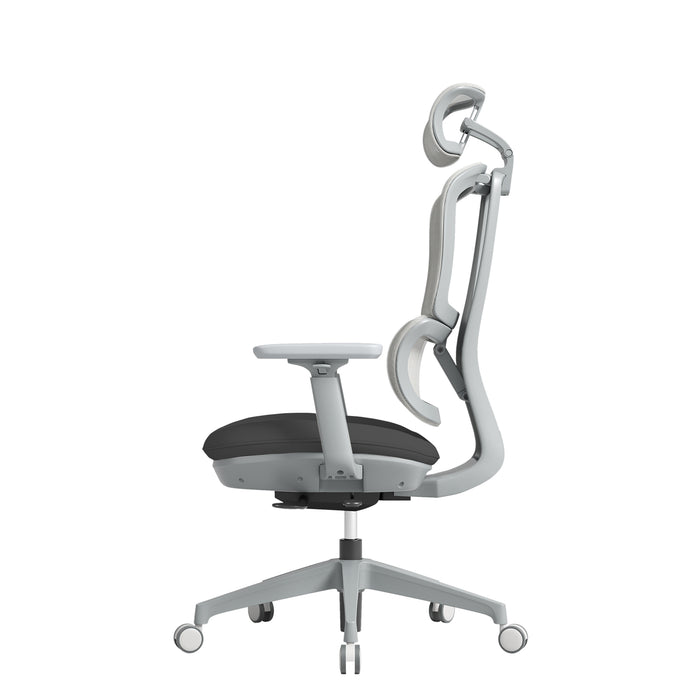 Shelby grey mesh back operator chair with headrest