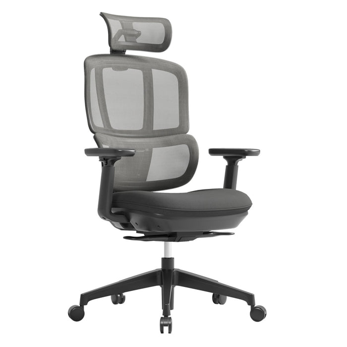 Shelby grey mesh back operator chair with headrest