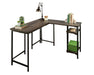 Industrial Style L-Shaped Desk Charter Oak.