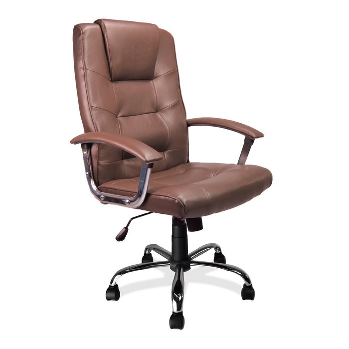 Westminster - High Back Leather Faced Executive Armchair with Integral Headrest.