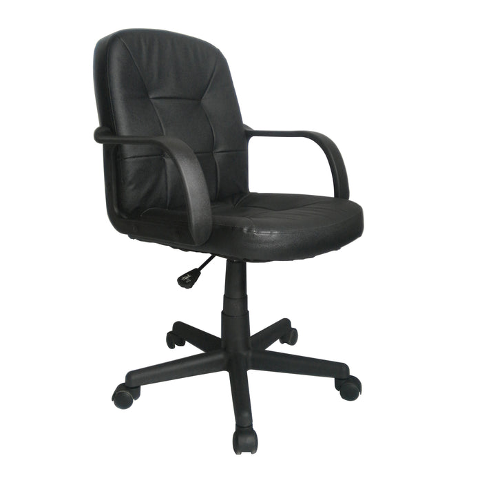 Delph - Medium Back Leather Faced Executive Armchair.