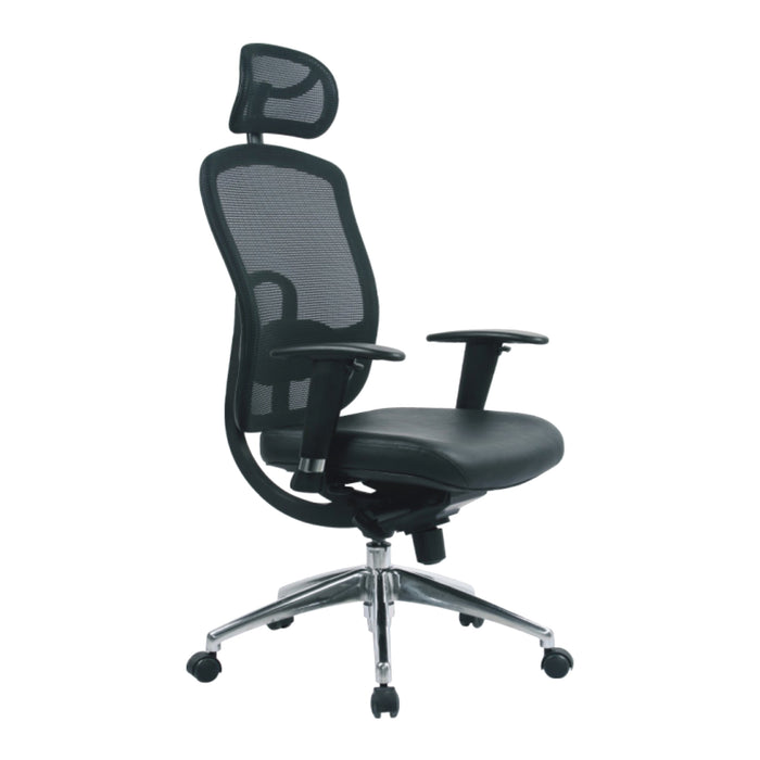 Liberty - High Back Mesh Synchronous Executive Armchair with Adjustable Headrest.