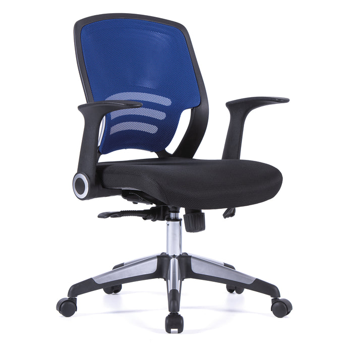 Graphite – Medium Mesh Back Task Chair with Folding Arms and Stylish Back Panelling