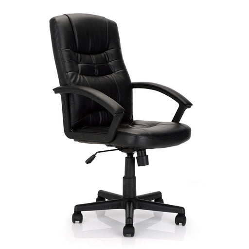 Darwin - High Back Leather Effect Executive Armchair with Integral Headrest.