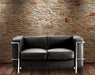 Belmont - Cubed Leather Reception Two Seater Chair with Stainless Steel Frame.