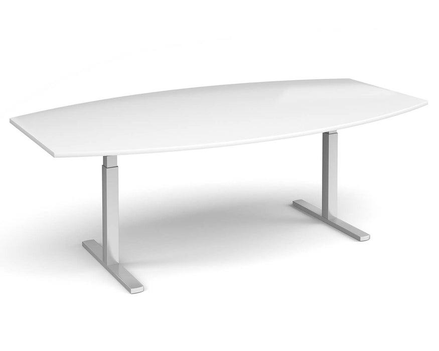 Elev8²Touch - Radial Boardroom Table - Silver Frame.