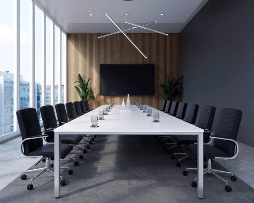 Fraction Infinity Square Meeting Table - White Frame.
