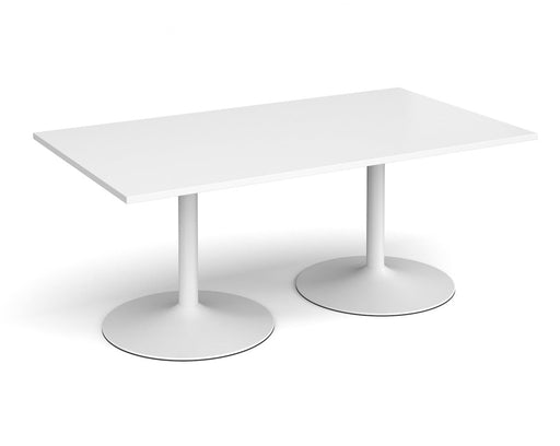 Trumpet Base -  Rectangular Boardroom Table - White Frame.
