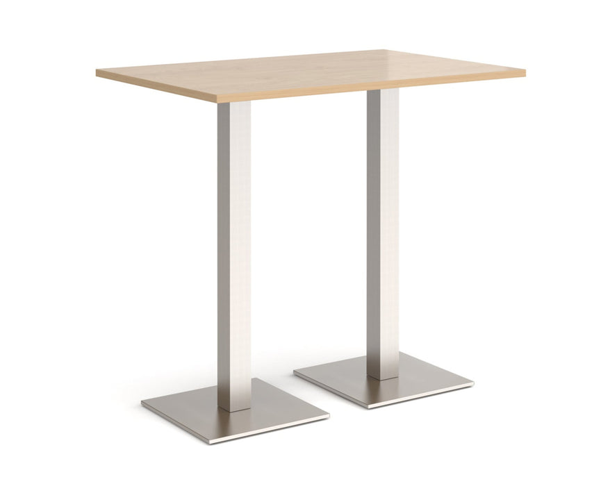 Brescia - Rectangular Poseur Table - Brushed Steel Base