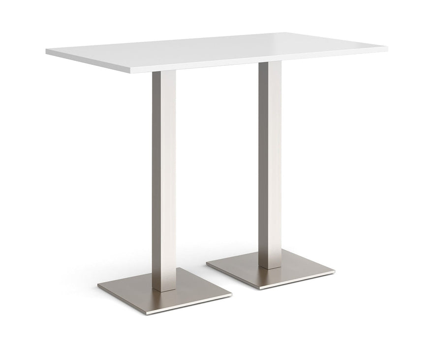 Brescia - Rectangular Poseur Table - Brushed Steel Base.