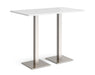 Brescia - Rectangular Poseur Table - Brushed Steel Base.
