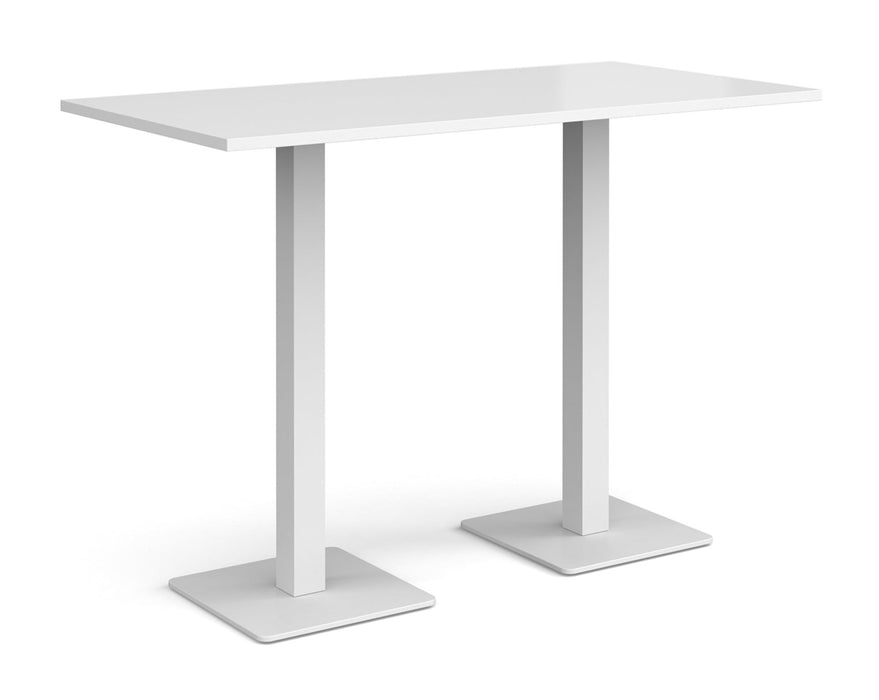 Brescia - Rectangular Poseur Table - White Base.