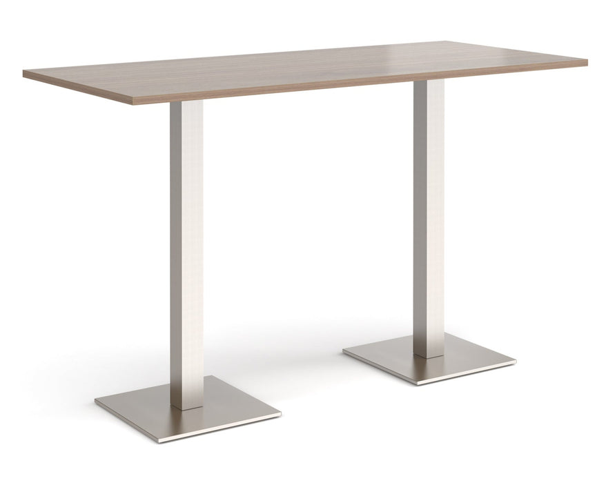 Brescia - Rectangular Poseur Table - Brushed Steel Base