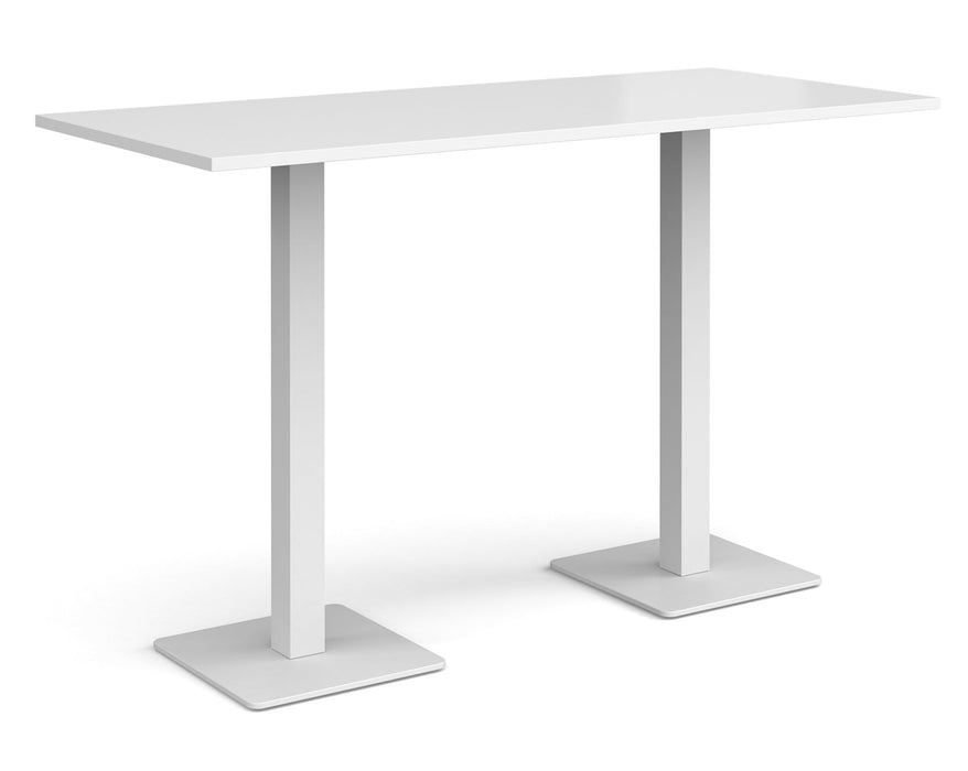 Brescia - Rectangular Poseur Table - White Base.