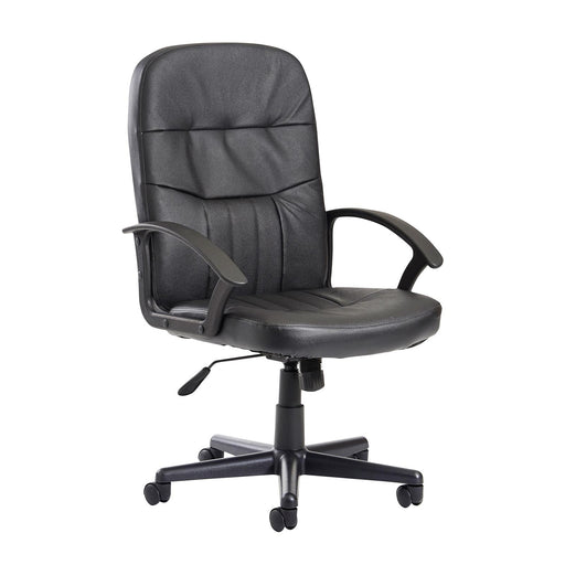 Cavalier - High Back Managers Chair - Black Leather Faced.