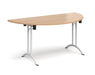 Curved Folding Leg - Meeting Room Table - White Frame.
