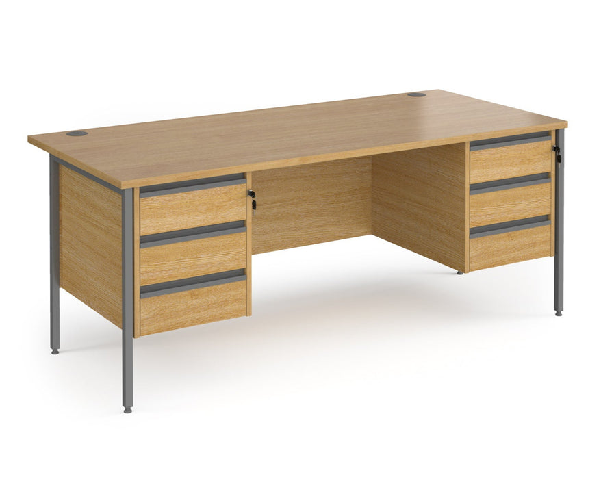 Contract 25 - Straight Desk with Two 3 Drawer Pedestals.
