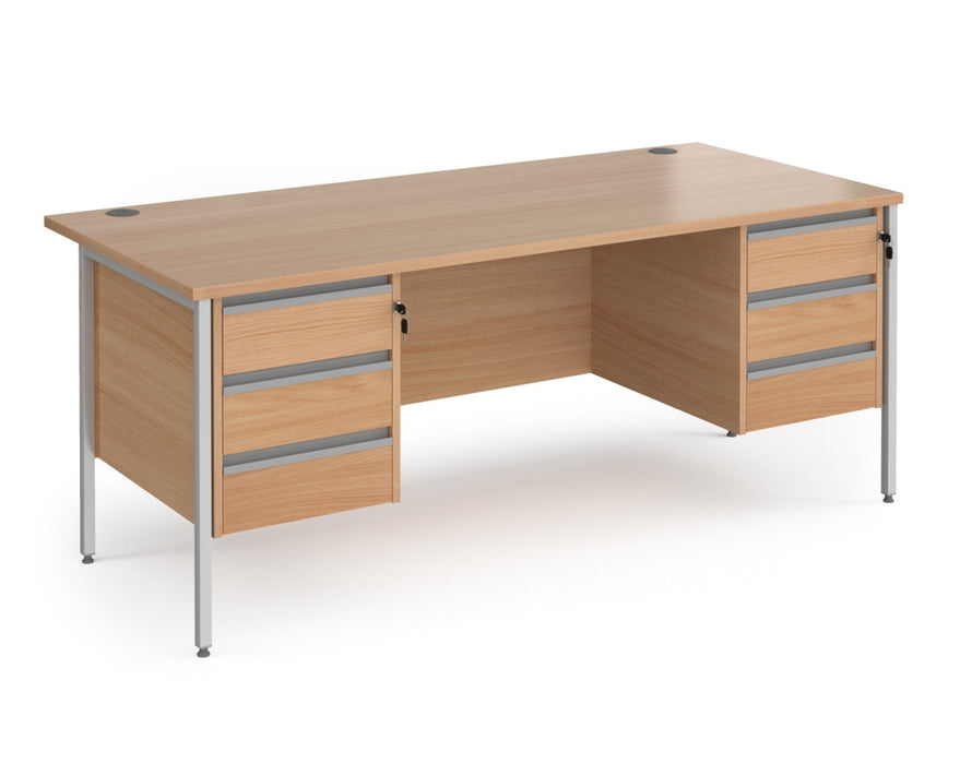 Contract 25 - Straight Desk with Two 3 Drawer Pedestals.