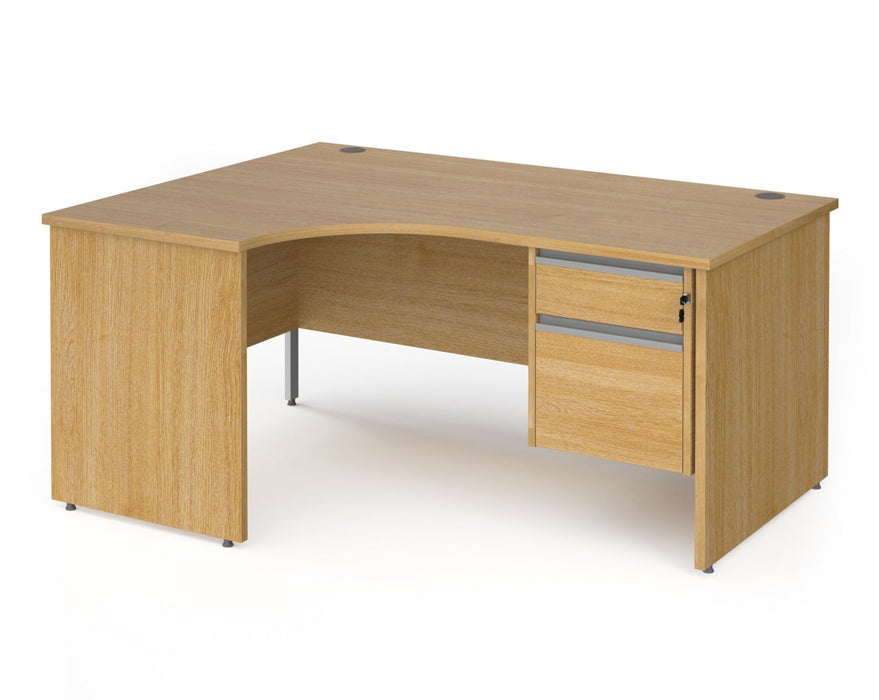 Contract 25 - Ergonomic Panel End Leg Desk with 2 Drawer Pedestal - Left Hand.