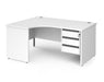 Contract 25 - Ergonomic Panel End Leg Desk with 3 Drawer Pedestal - Left Hand.