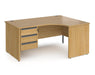 Contract 25 - Ergonomic Panel End Leg Desk with 3 Drawer Pedestal - Right Hand.