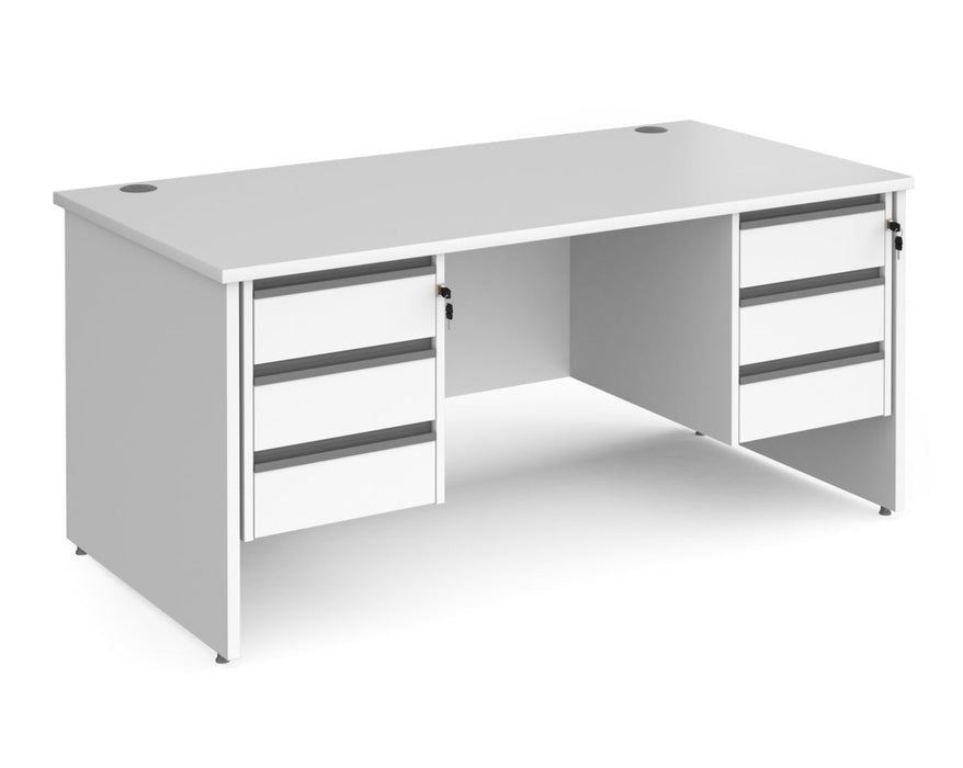 Contract 25 - Straight Desk with Two 3 Drawer Pedestals