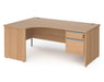 Contract 25 - Ergonomic Panel End Leg Desk with 2 Drawer Pedestal - Left Hand.