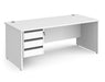 Contract 25 - Straight Desk with 3 Drawer Pedestal - Graphite Finger Pull Handles.