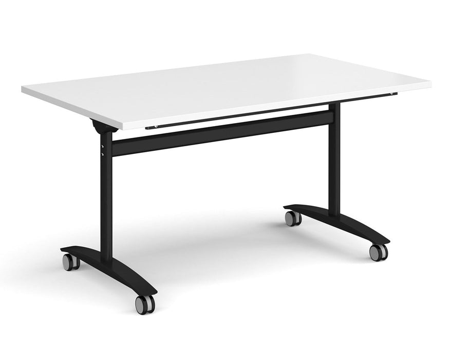 Deluxe Fliptop -  Rectangular Meeting Room Table - Black Frame.