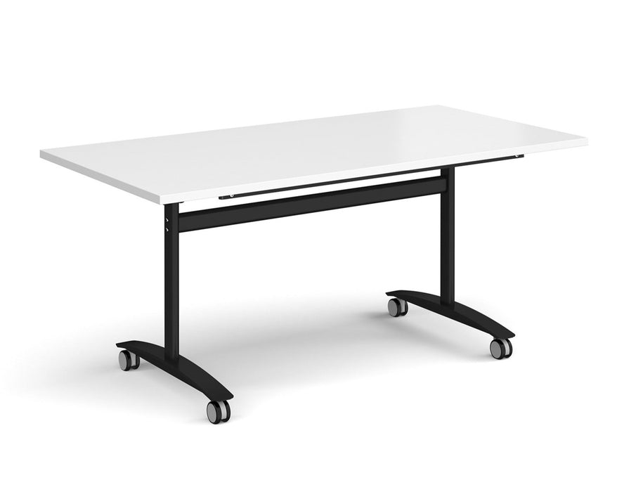 Deluxe Fliptop -  Rectangular Meeting Room Table - Black Frame.