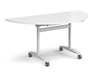 Deluxe Fliptop - Semi-Circular Meeting Table - White Frame.