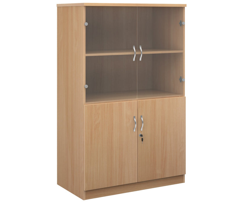 Deluxe Combination Units With Wood & Glass Doors  - Three Shelves.