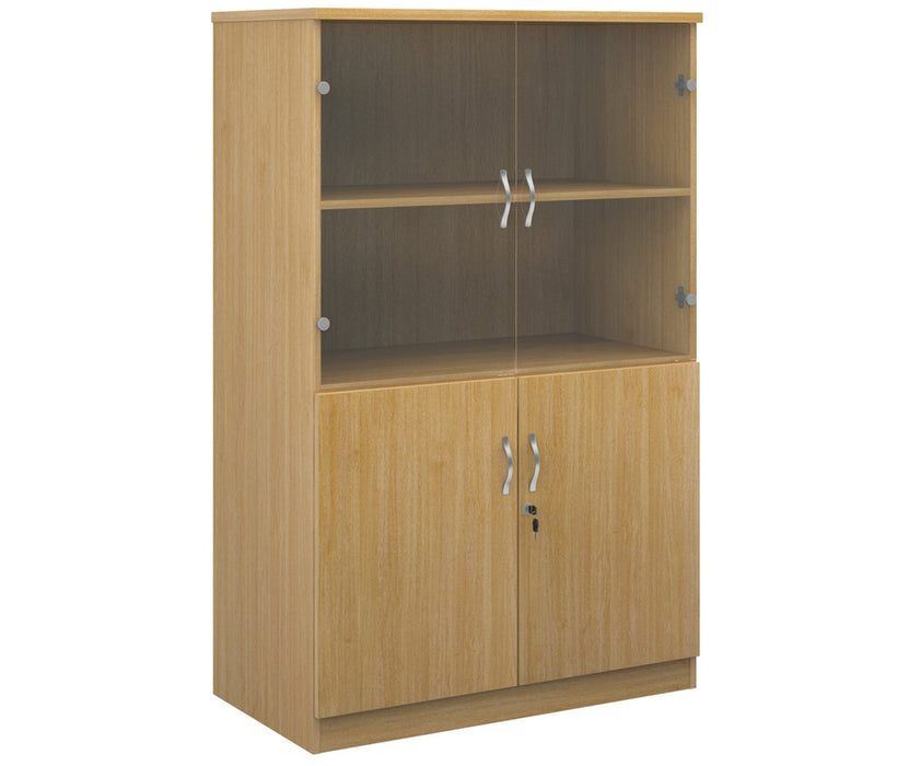 Deluxe Combination Units With Wood & Glass Doors  - Three Shelves.