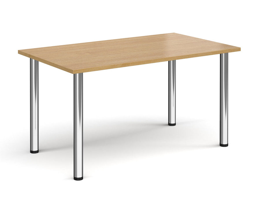 Radial Leg - Rectangular Meeting Room Table - Chrome Legs.