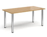 Radial Leg - Rectangular Meeting Room Table - Chrome Legs.