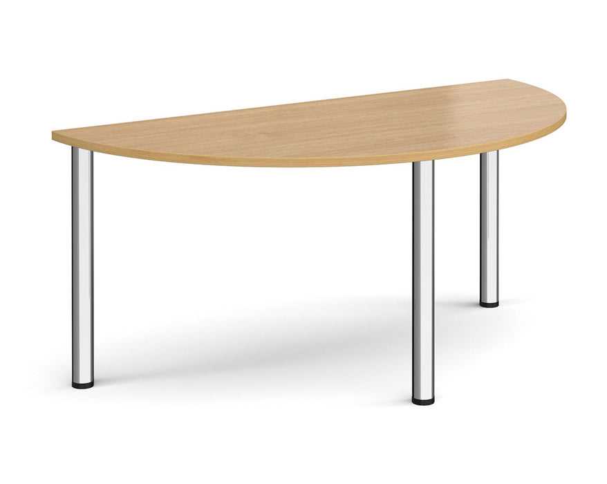 Radial Leg - Semi-Circular Meeting Table - Chrome Legs.