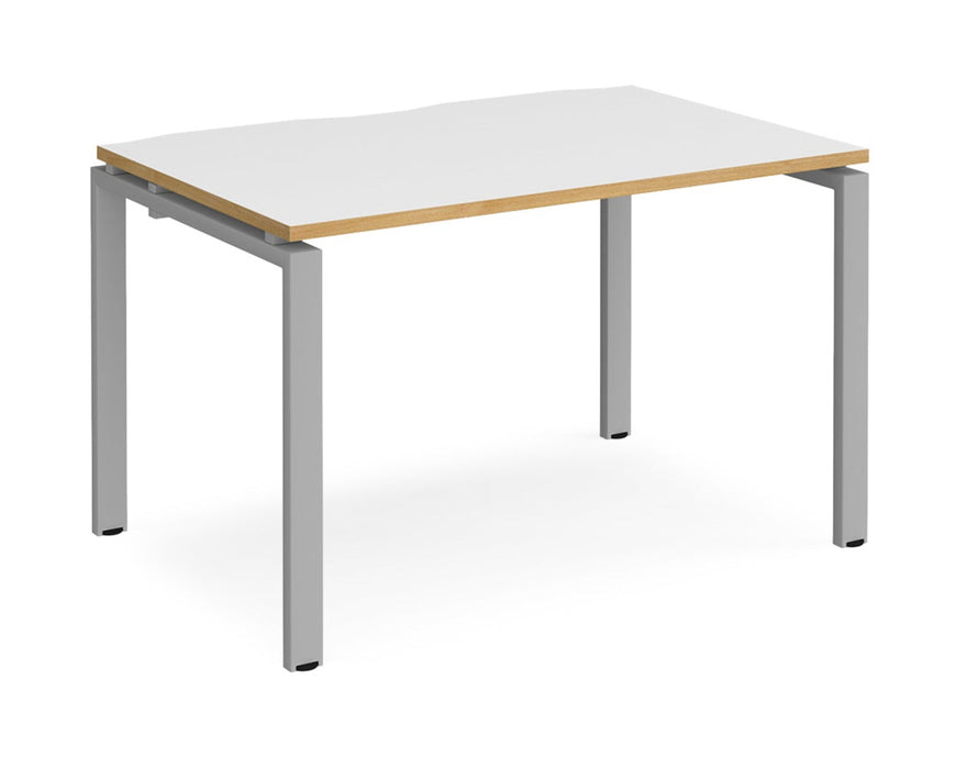 Adapt II - Single Bench Desk - Silver Frame - 800mm.