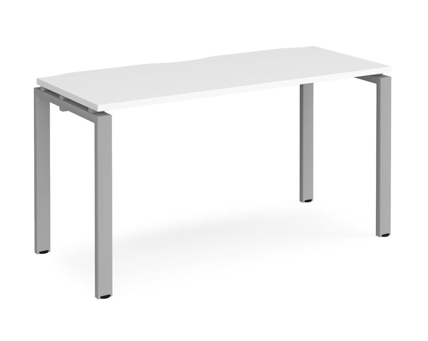 Adapt II - Single Bench Desk - Silver Frame - 600mm.