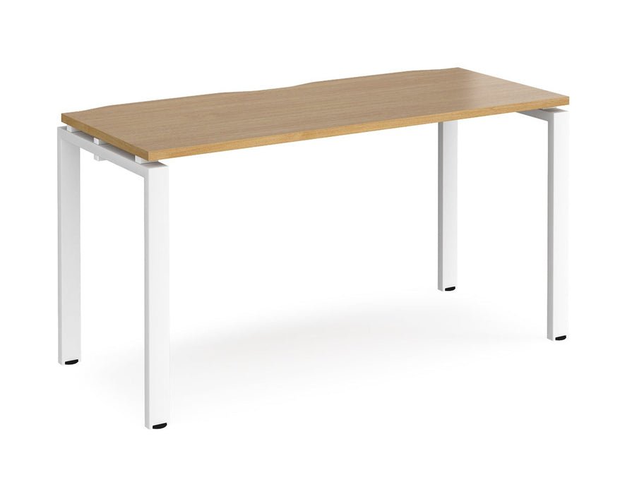 Adapt II - Single Bench Desk - White Frame - 600mm.