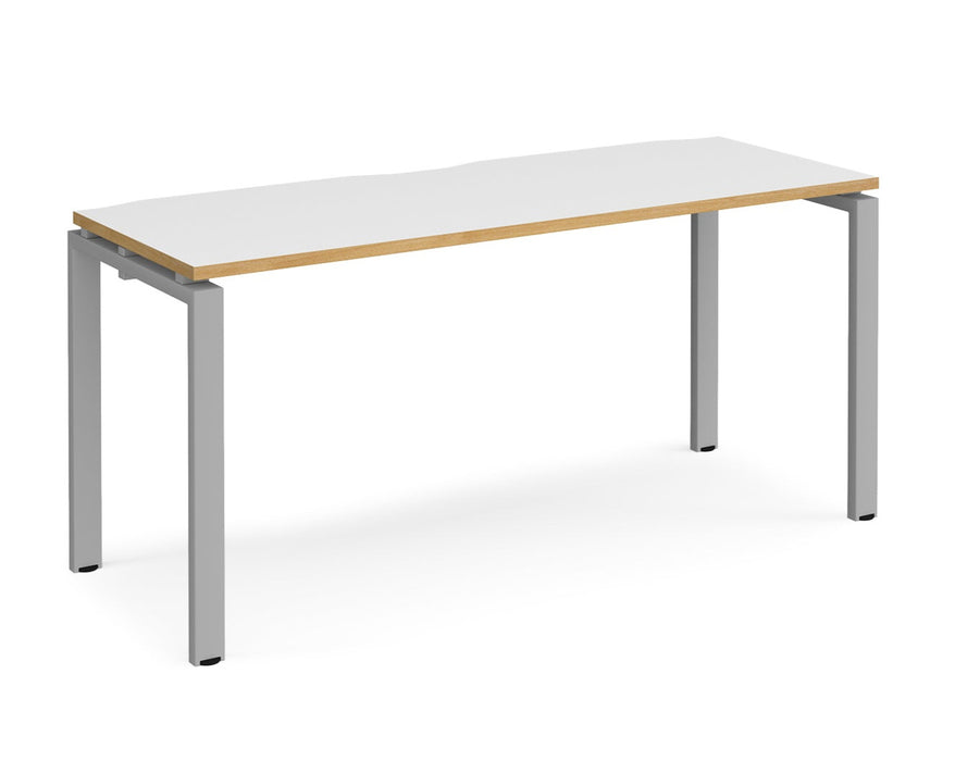 Adapt II - Single Bench Desk - Silver Frame - 600mm.