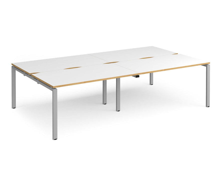 Adapt II - Double Back To Back Desk - Silver Frame.