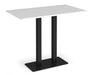 Eros - Rectangular Poseur Table with Flat Brushed Steel Rectangular Base and Twin Uprights - Black Frame.