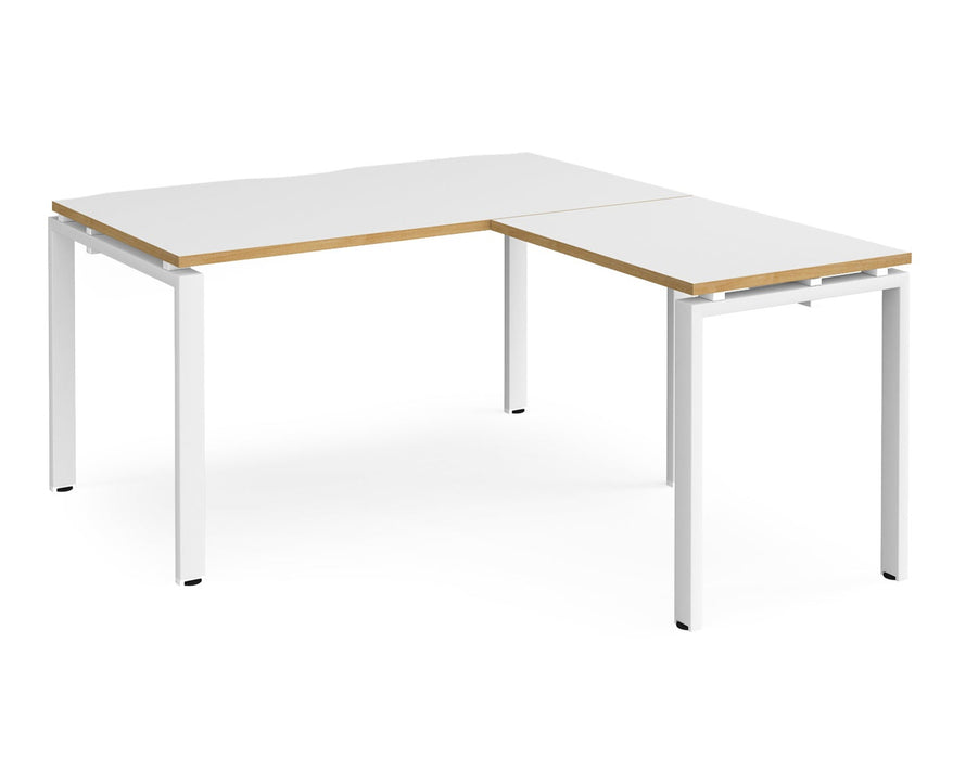 Adapt II - Straight Bench Desk with Return - White Frame