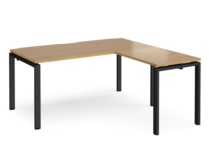 Adapt II - Straight Bench Desk with Return - Black Frame