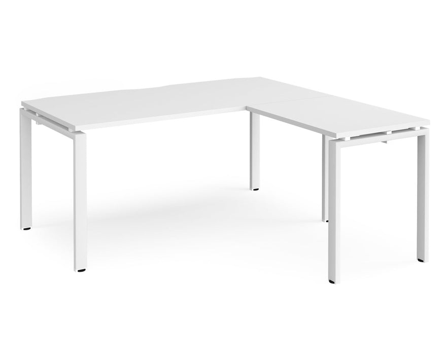Adapt II - Straight Bench Desk with Return - White Frame