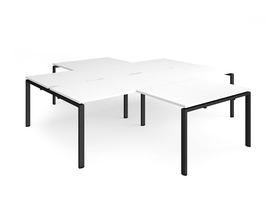 Adapt II - 4 Desk Cluster with Return Desks - Black Frame.