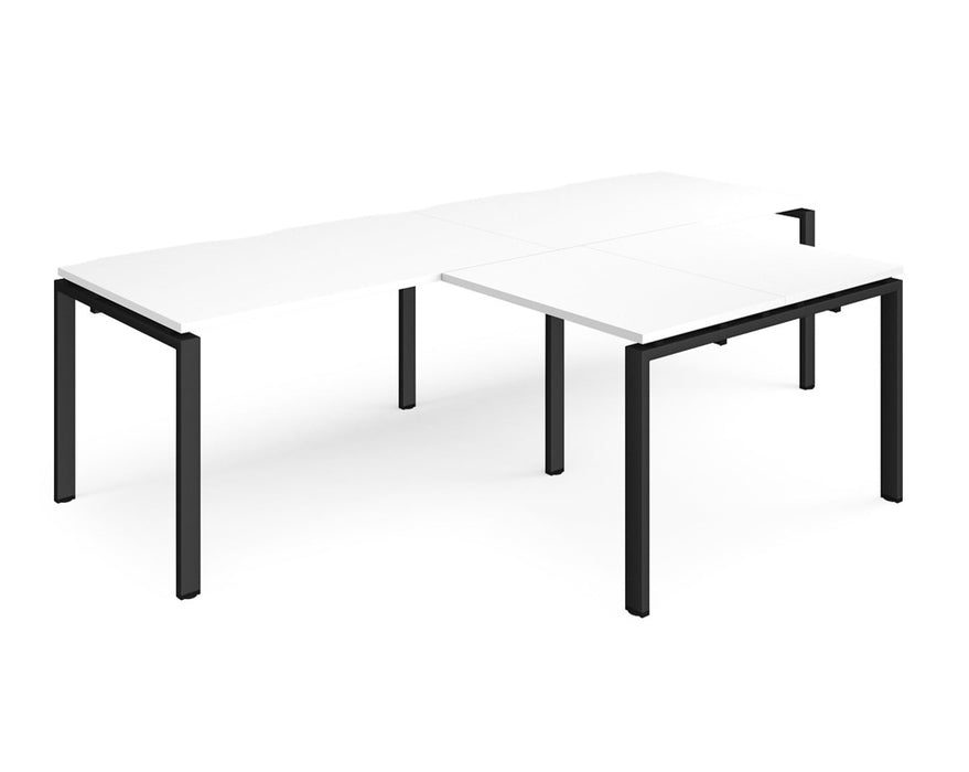 Adapt II - Double Straight Desk with Returns - Black Frame